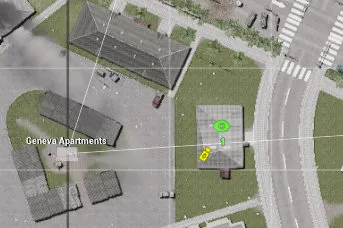 Map view of the Geneva east building, south-east of Geneva Apartments